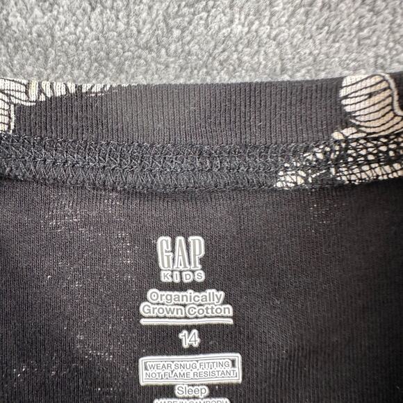 Gap Kids Organic Cotton Mummy Halloween Pajamas Sleep Set Size 14 Black White - Picture 2 of 7